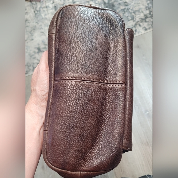 FOSSIL BROWN PEBBLED LEATHER SHOULDER BAG Vintage - Picture 8 of 8